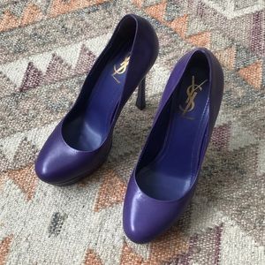 YSL Tribtoo Purple Pumps